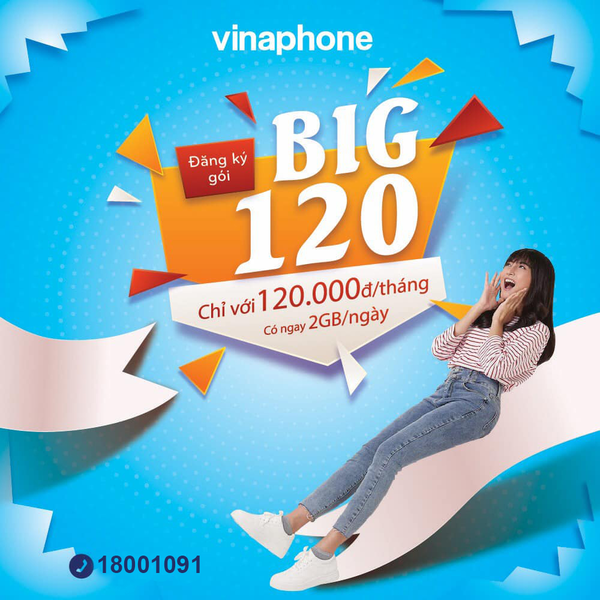 gói 4G 12BIG120, khách hàng có ngay 2 GB/ngày