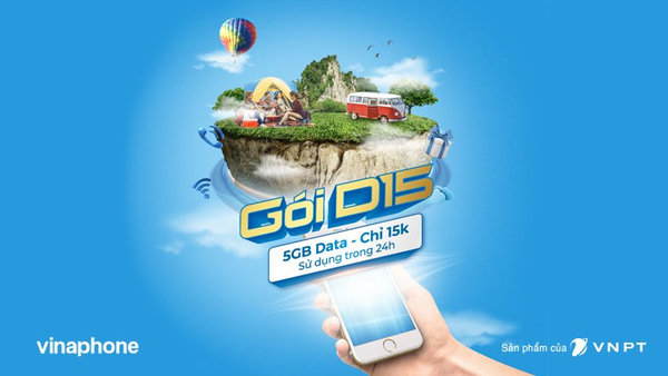 Gói cước 5GB data 1 VinaPhone D15
