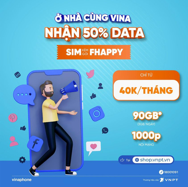 Gói cước FHAPPY cho  khách hàng thường xuyên lướt mạng, gọi điện mỗi tháng.