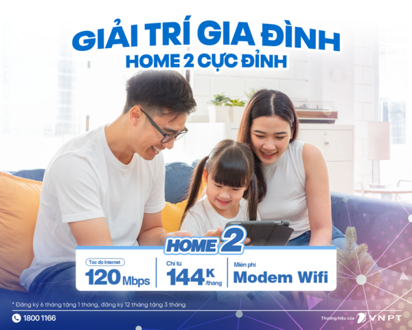 Gói cước Home 2 chỉ có nhu cầu sử dụng mạng Internet