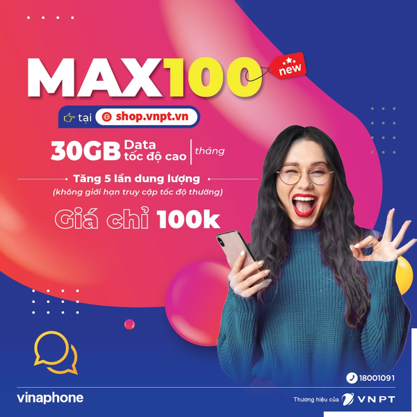 đăng ký gói cước max100 vinaphone