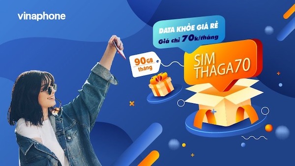 Gói cước THAGA70 ưu đãi tới 90GB/tháng