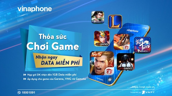 thỏa sức chơi game với gói data không giới hạn của VinaPhone