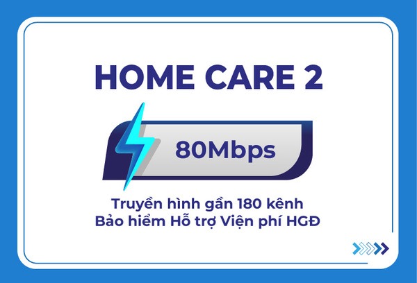 Gói Home Care 2 tích hợp bảo hiểm dành cho ốm đau, tai nạn, bệnh tật, thương vong.
