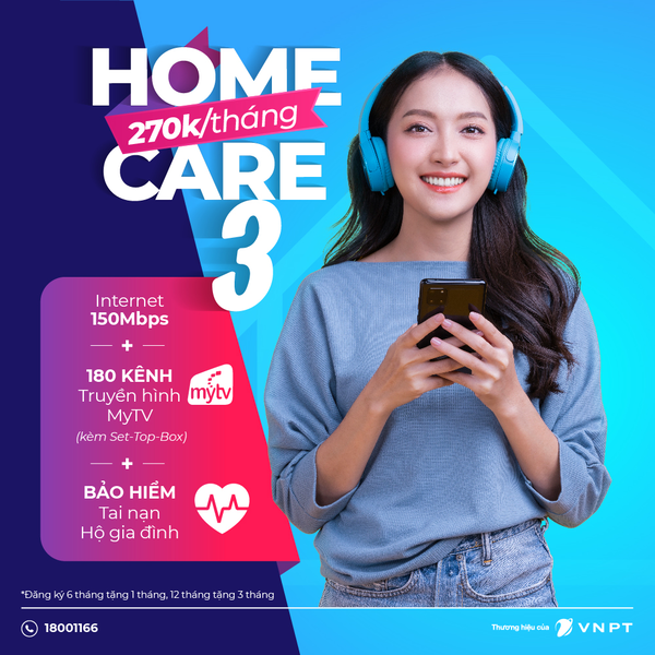 Home Care 3 cho nhu cầu lướt mạng, xem truyền hình và sử dụng bảo hiểm