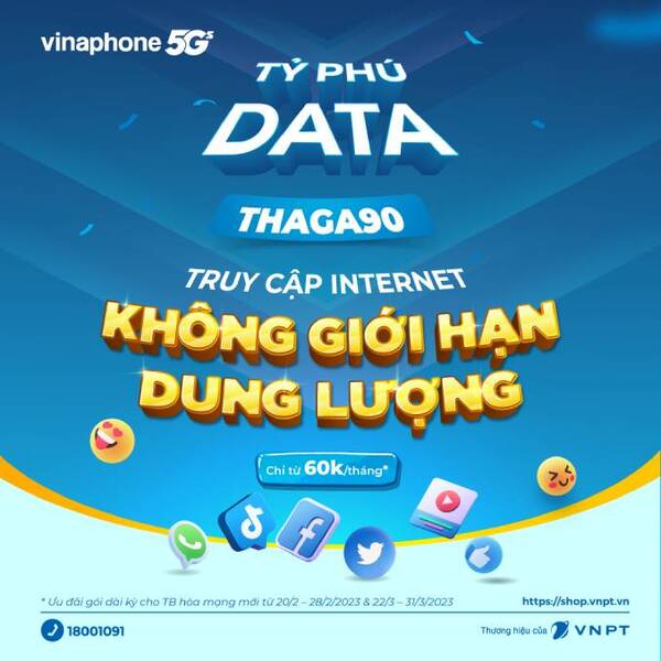 Đăng ký gói THAGA để sử dụng data siêu khủng 
