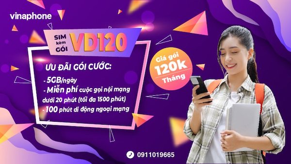 đăng ký gói VD120 để có 5GB/1 ngày