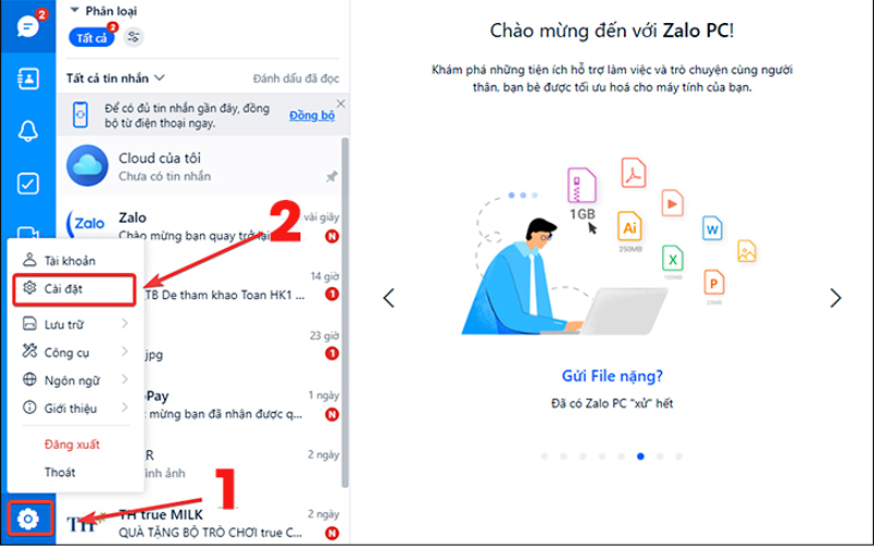Hướng dẫn đồng bộ tin nhắn Zalo từ điện thoại sang máy tính
