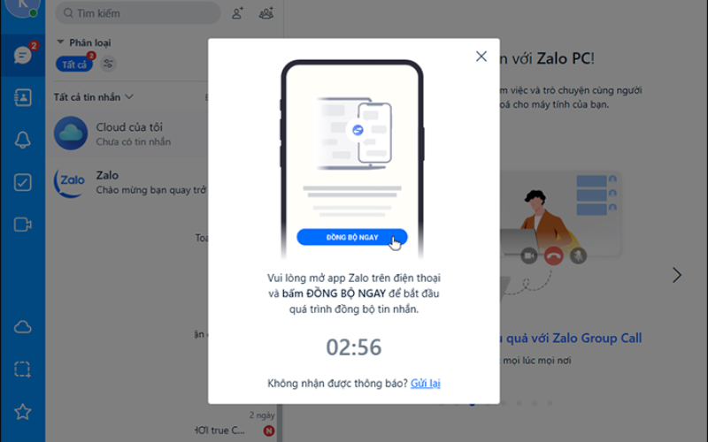 Hướng dẫn đồng bộ tin nhắn Zalo từ điện thoại sang máy tính