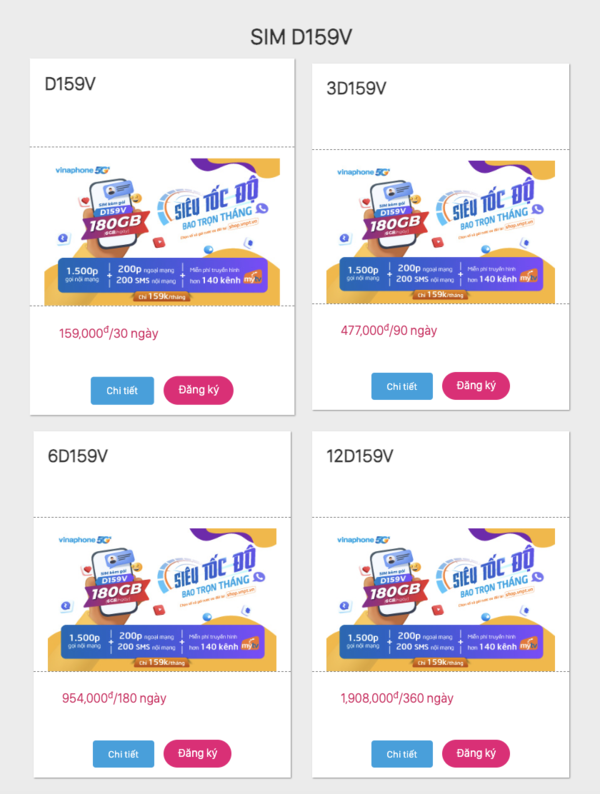  Chọn chu kì đăng ký gói