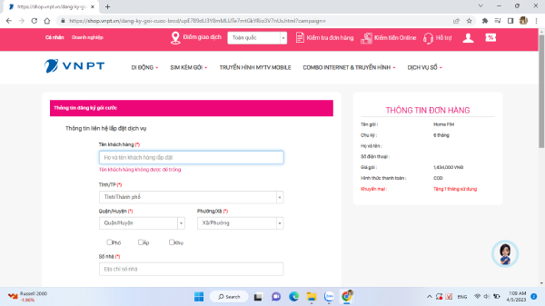 Đăng ký gói cước 4G VinaPhone 6 tháng tại website shop.vnpt.vn