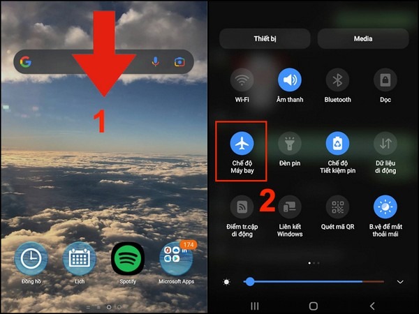 Kiếm tra điện thoại Android đang ở chế độ máy bay 