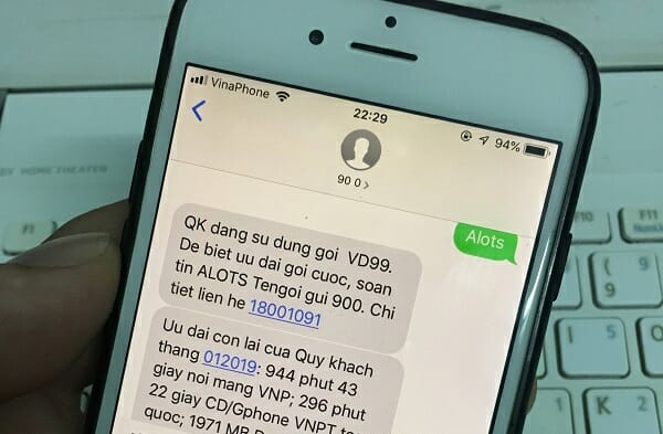 Kiểm tra gói cước 4G bằng tin nhắn