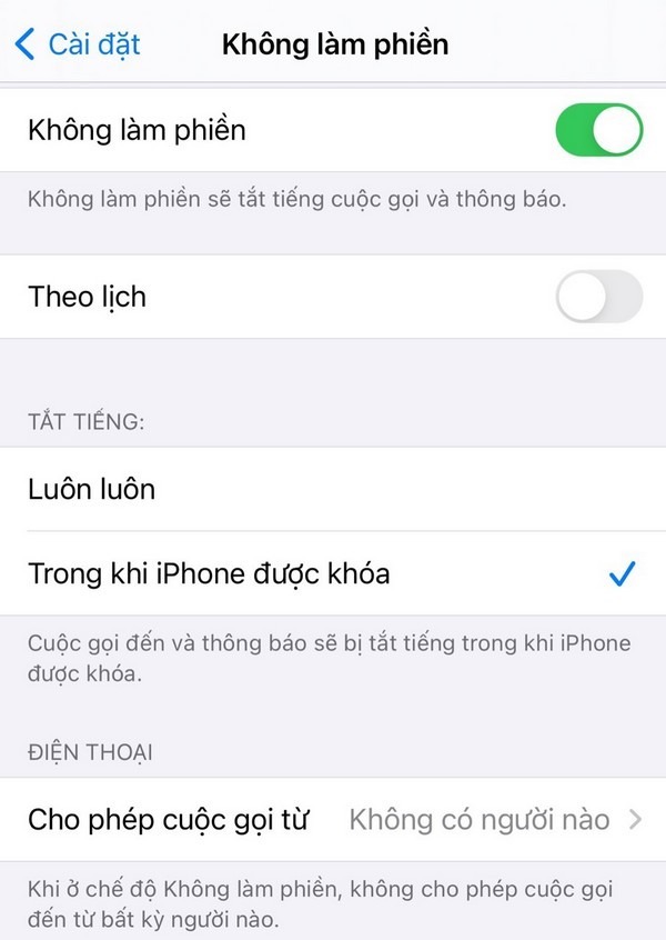 Kiểm tra tính năng chặn cuộc gọi trên iOS (iOS 10.2 trở lên)