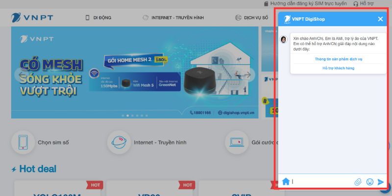 liên hệ với trợ lý ảo vnpt