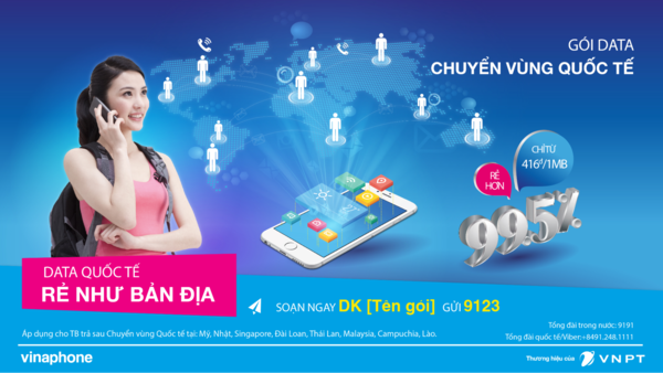 Mỗi gói cước data chuyển vùng quốc tế của vinaphone sẽ có quy định khác nhau
