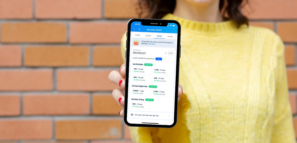 Người dùng Mobi có thể đăng ký gói data qua ứng dụng