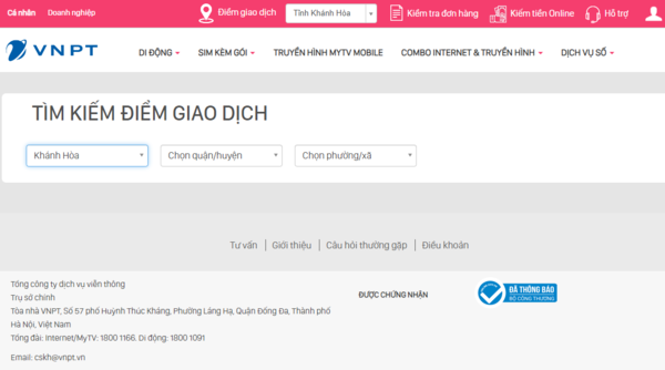 Truy cập mục điểm giao dịch chọn Khánh Hòa