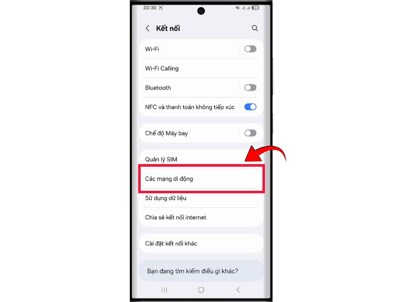 Chọn các mạng di động