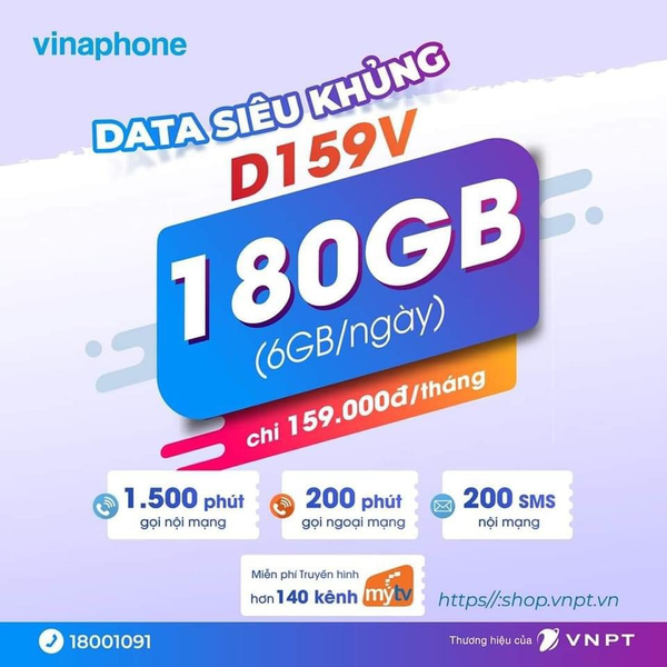 Sản phẩm sim kèm gói D159V trên VNPT Shop