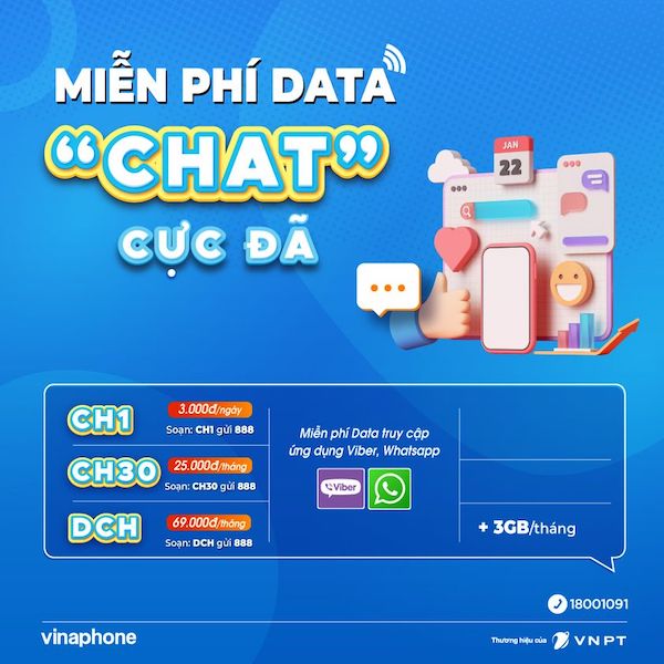 thoải mái trò chuyện cùng gói cước CH1 VinaPhone