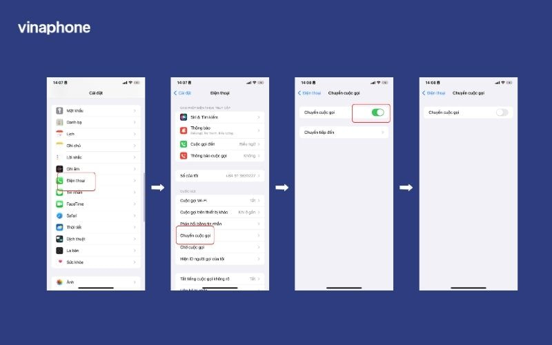 cách chuyển hướng cuộc gọi iPhone