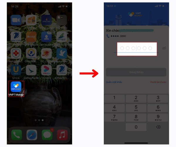 Truy cập vào app VNPT Money