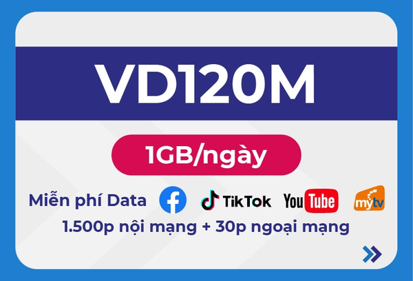 Ưu đãi sim VD120M 12T