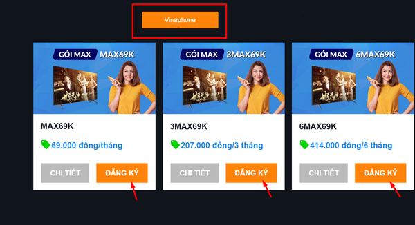 VinaPhone cung cấp 3 gói cước 3G/4G/5G xem chương trình K+ thả ga
