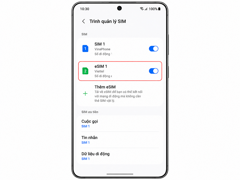 Bước 2: Chọn vào eSIM mà bạn muốn xoá