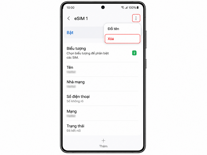 Bước 3: Chọn biểu tượng menu ở góc trên cùng bên phải => Chọn nút Xóa (Remove)
