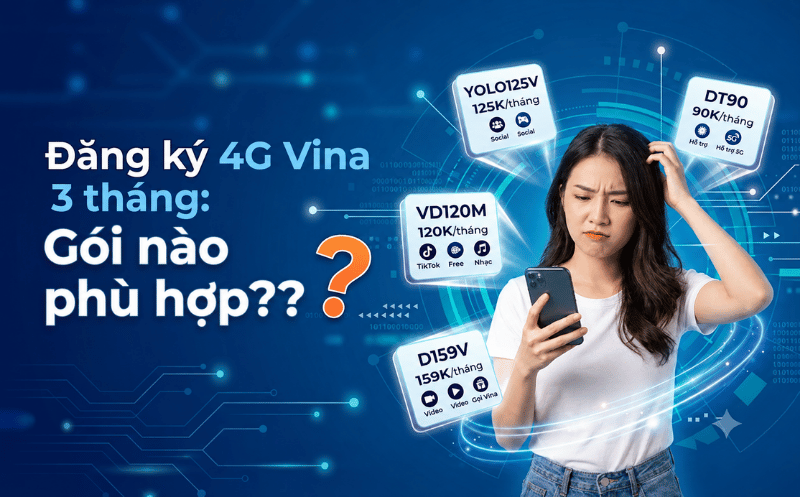 Tiết kiệm tối đa chi phí khi đăng ký 4G Vina 3 tháng