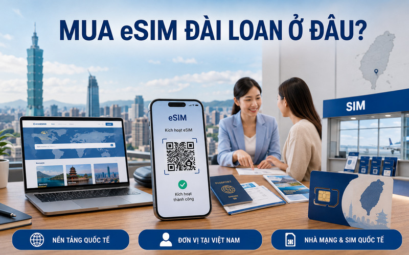 Lựa chọn địa chỉ mua eSIM Đài Loan uy tín, phù hợp với lịch trình