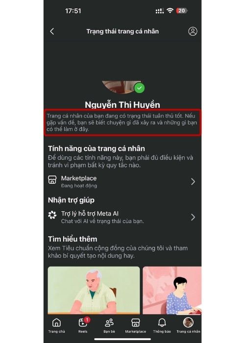 Kiểm tra trạng thái hoạt động của tài khoản để đưa ra bước xử lý tiếp theo