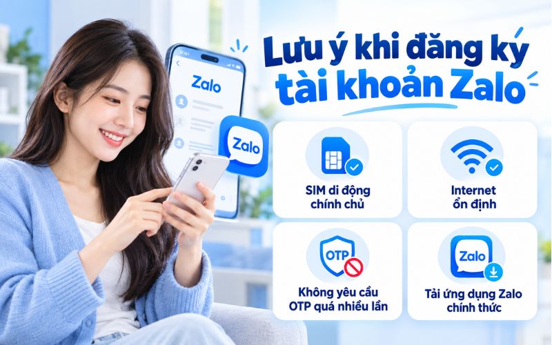 Cần lưu ý khi đăng ký tài khoản Zalo