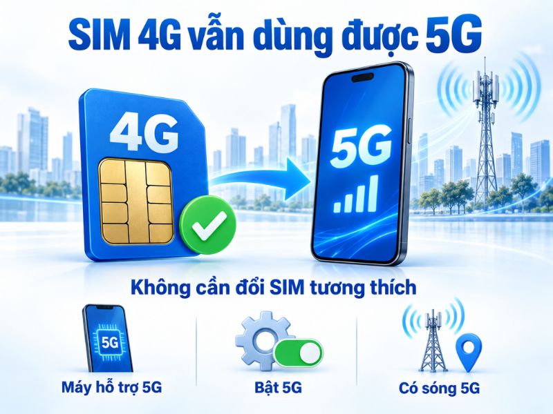 SIM 4G tương thích có thể kết nối 5G mà không cần đổi phôi SIM&nbsp;