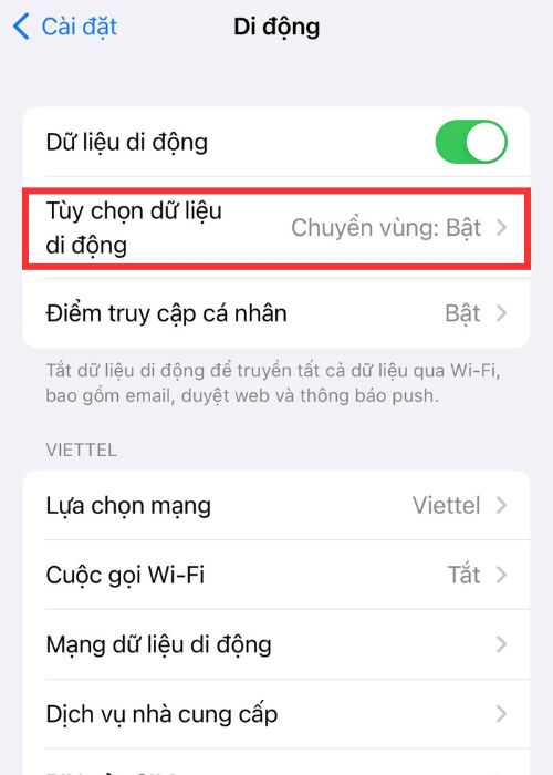 Chọn Thoại & Dữ liệu