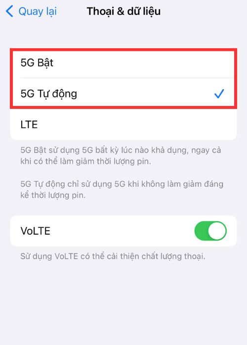 Bật 5G