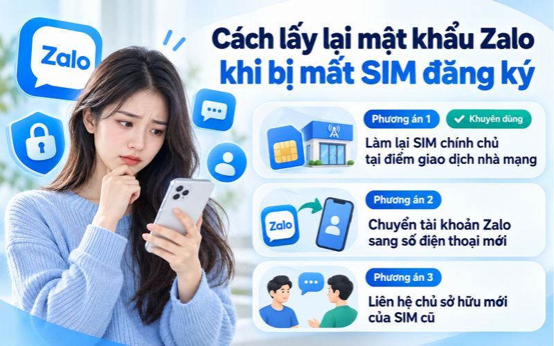 3 cách lấy lại mật khẩu Zalo khi bị mất SIM đăng ký