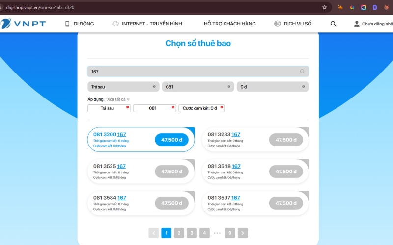 Người dùng có thể tìm kiếm trên DigiShop và sử dụng nhóm 1, 6, 7 như một tiêu chí bổ sung trong quá trình lựa chọn