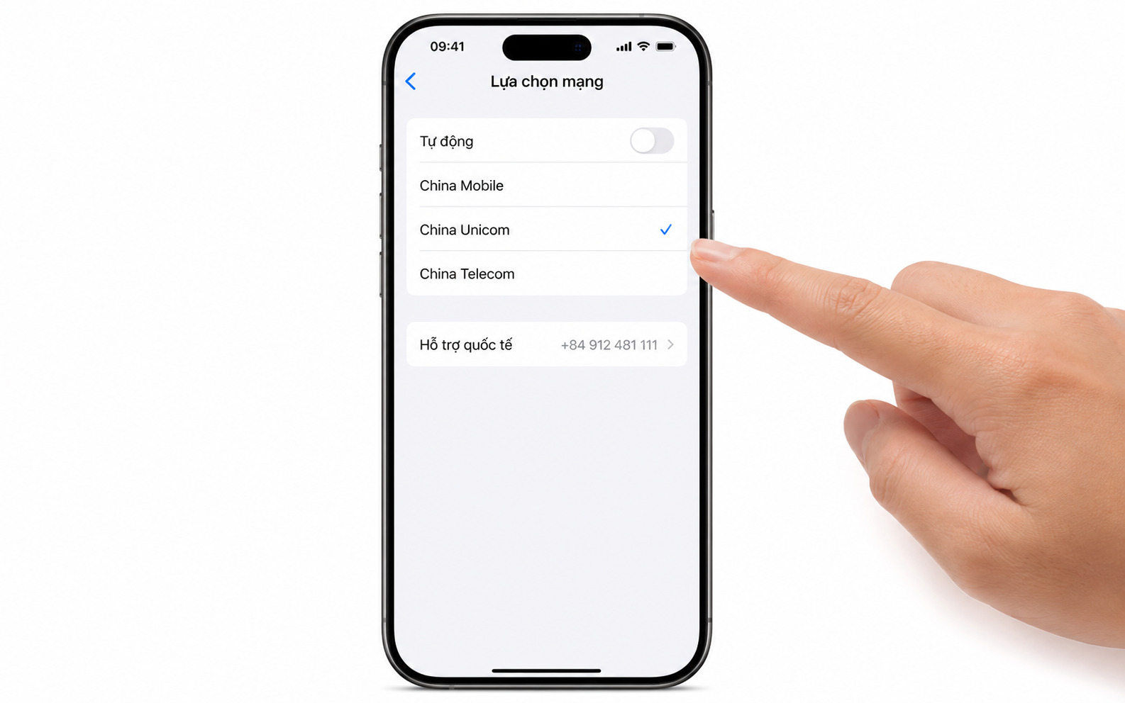 Hướng dẫn chọn mạng thủ công và kênh hỗ trợ khách hàng