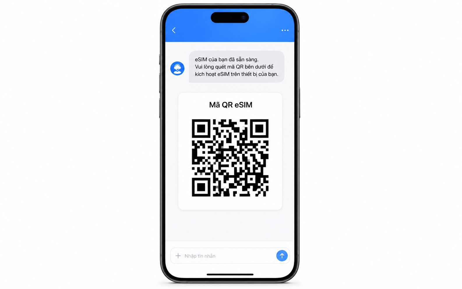 Liên hệ với nhà mạng hoặc thực hiện trên ứng dụng quản lý thuê bao để nhận mã QR eSIM mới